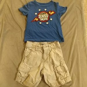 Old Navy shorts, Circo Mom's Hero shirt, 3T